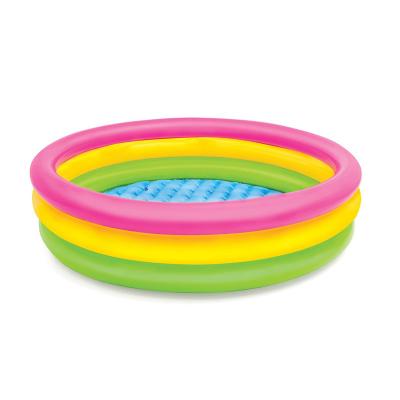 China Tri Colors 57422 Baby Pit Pool Ball Inflatable Kiddie Vibrating Bottom Pool Bubble Ring For Kids 147*33cm for sale