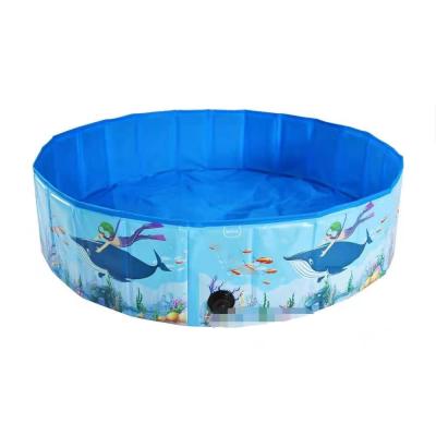 China Kids Dogs Cats Upgrade Portable Dog Cat Collapsible Bathing Tub Giant Swimming Pool SPA Basin Diameter 120*30cm for sale