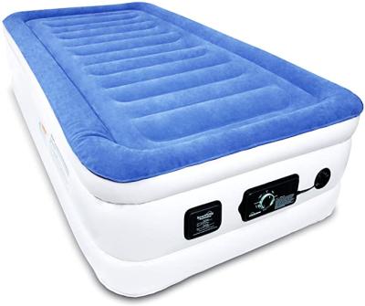 China Foldable Twin Air Mattress with Pump Technology Twin Body Smart Double (Blue/Beige Top) for sale