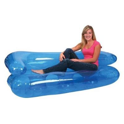 China Family Party PVC Transparent Blue Kids Lounge Inflatable Sofas for sale