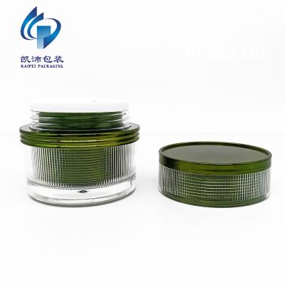 China 1oz 30g Green Color Thick Wall Cosmetic High Quality Empty Cosmetic Dipping Acrylic Plastic Jar KP365J30 Powder Container Cream for sale