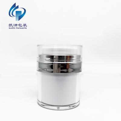 China 30ml KP134A30 Cosmetic Airless Cosmetic Container Pearl White Empty Cosmetic Jars With Airless Pump for sale