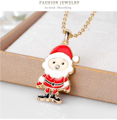 China Christmas pattern cute pendant necklace female simple Christmas gift colorful necklace for sale