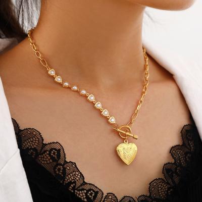 China New Arrival luxury heart necklace 18K gold filled stainless steel heart pendant necklace for sale