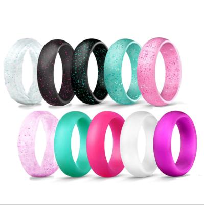 China New Popular Pearl Powder Ring Lovers Silicone Wedding for sale