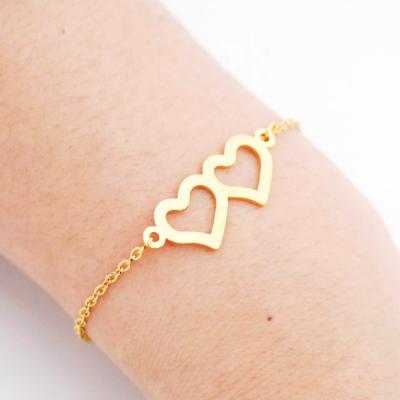 China Wholesales heart charm stainless steel bangle bracelet heart bracelet for sale