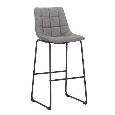 China Contemporary Hot Sell Bar Furniture Bar Stools Modern PU High Bar Leather Chair With Metal Frame for sale