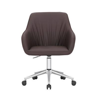 China (Height) Home Office Adjustable Medium Back Leather Chair & Brown Office Chair For Home Office Use And for sale