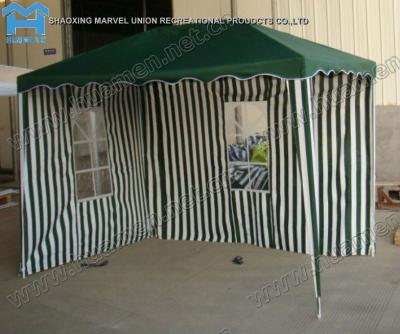 China POLY polyester green striped garden tent pavilion with windows 2x3m for sale