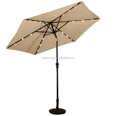 China Outdoor Furniture 10 Feet Solar Power LED Outdoor Light Umbrella Patio Garden Umbrella for sale