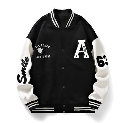 China Customized QUICK DRY Street Polyester Embroidery Letter Stylish Unisex Jacket Premium Baseball Jackets Customized Loose Coats for sale