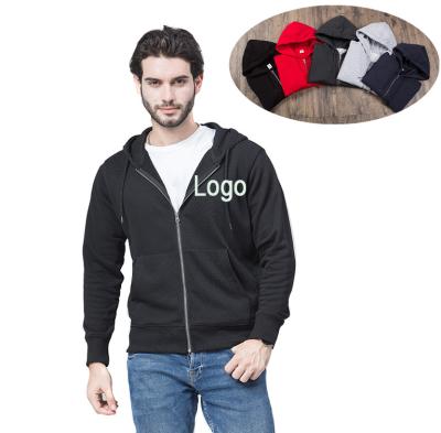 China Wholesale Custom Logo High Quality Men's Breathable Hoodies Sweatshirt Jacket Black Zipper Up Plus Size Oversized Men's Hoodies for sale