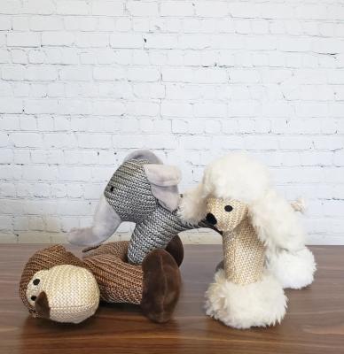 China Viable Elephant Dog Toy With Squeaker Medium Gray Stuffed Soft Woven Texture Dog Chewers Dog Toys for sale