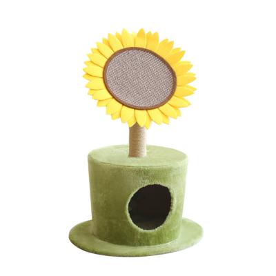 China Eco-friendly Cat Toy Board Scratch Sunflower Materials Cat Claw Wear Cat Tree for sale