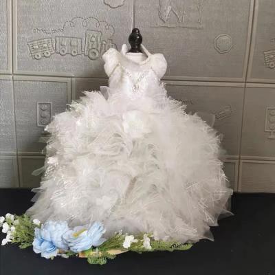 China Viable Customize Large White Tail Cat Tail Small Dog Wedding Dress Heavy Industry Dog Wedding Dress Dog Gift for sale