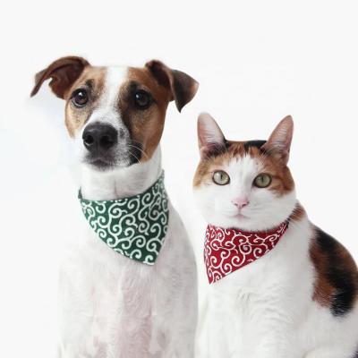 China 2021 Japanese Stocked TIT TIT Shiba Shiba Inu Scroll Pattern Cloth Bandana Scarf Collar Neck Link Collar for sale