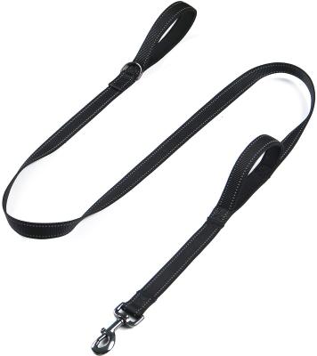 China Sustainable Dog Leash For Medium To Large Dogs With Two Handles 4FT / 6FT Padded Reflective Training Double Handle Lead Dog Leash for sale