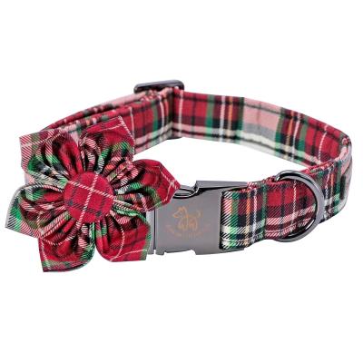 China Flower Christmas Padded Dog Collar For Dogs Gift Pet Collar Adjustable For X-Small Dogs And Cats for sale