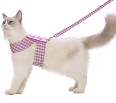 China Cute Personality Dog Pet Cat Leash Breathable Anti-Cut Workson Cute Chest Strap for sale