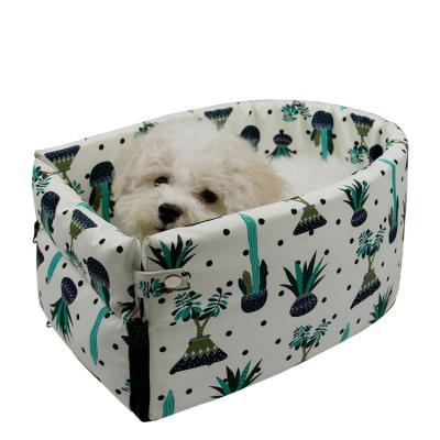 China Pet Stored Supplies Color Car Front Seat Armrest Car Pet Nest Zipper Detachable Dog Bag for sale