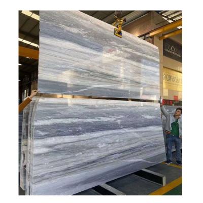 China Modern Polished Light Blue White Aqua Jet Floor Marmara Marble In UAE Nature Travertine Slab M2 Luxury Marble Price Tile for sale