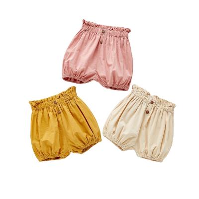 China 2022 summer cotton casual baby color Fade Proof stains new lovely babies bloomers shorts European style clothes for sale