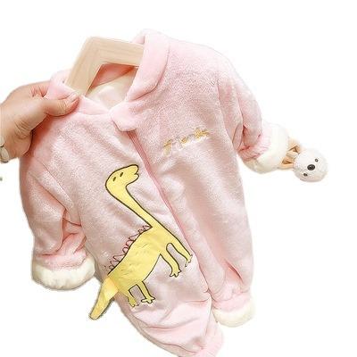 China Velvet Casual Coral Dinosaur Costume Newborn Climbing Children's Costume for sale