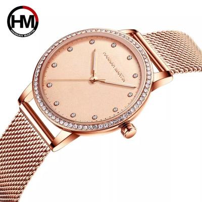 China Waterproof Women Watch Luxury Simple Elegant Waterproof Wrist Relogio Feminino Diamond Quartz Watches For Women Mesh Hannah Martin 107 for sale