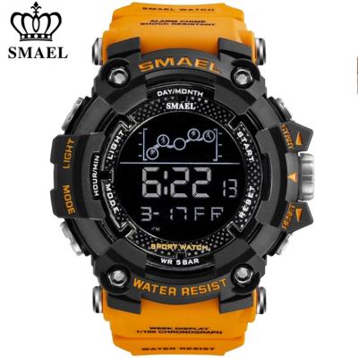 China 2021 Smael 1802 Military Digital Sport LED Man Wrist Watches 5ATM Water Resistant With TPU Rubber Strap for sale