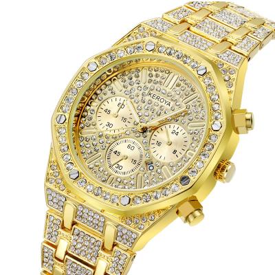 China Top Brand Luxury Waterproof Mens Watches Iced Out Gold Diamond Watch Hip Hop Watch For Men Relogio Quartz Wrist Watch dropshipping for sale