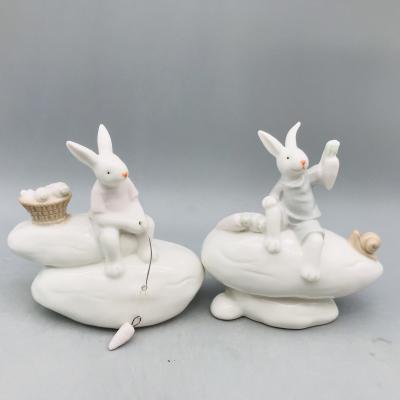 China eco-friendly PORCELAIN EASTER BUNNY HOME DECORATION for sale