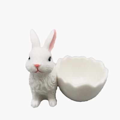 China Ceramic Christmas Customized Ceramic Crafts Home Decor Wholesale High Quality Rabbit Sculpture for sale