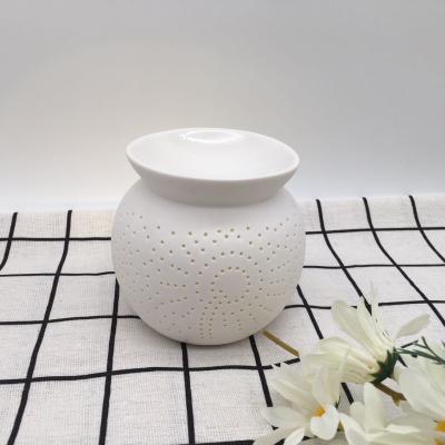 China Factory Price Eco-friendly White Color Wax Oil Censer Ceramic Wax Burner for sale