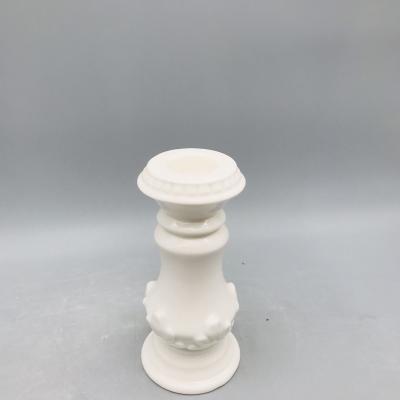 China White Roman Column Porcelain Candle Holder Eco - Friendly For Wedding for sale