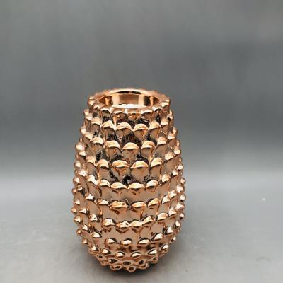 China Best quality eco-friendly pinecone shape long gold plated t-light holder china for sale