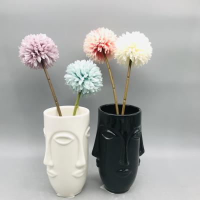 China Wholesale Price Wedding Eco - Friendly Ceramic Human Face White Vase for sale