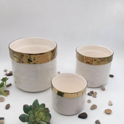 China Hot Sale Porcelain Plated Flower Pot Eco - Friendly Round Shape for sale