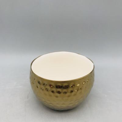 China Europe China Supplier Hot Selling Gold Porcelain Plated Flower Pot for sale