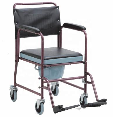 China China High Quality Lightweight Manual Lightweight Folding Commode Steel Wheelchair For Disabled for sale