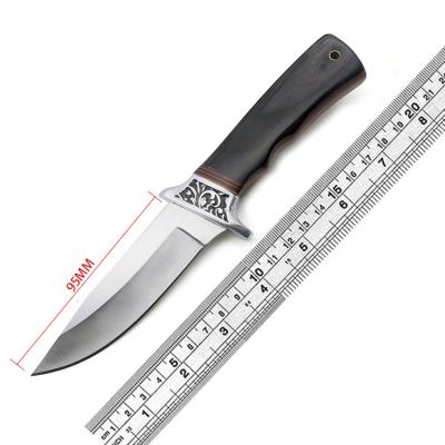 China Hunting and Rescue Non-variable Outdoor Tactical Knife with Customizable Black Wooden Handle and Fixed Blade for sale