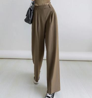 China Oem Clothing Manufacturer Ladies Loose Trousers Straight Leg Wide Leg Pants for sale