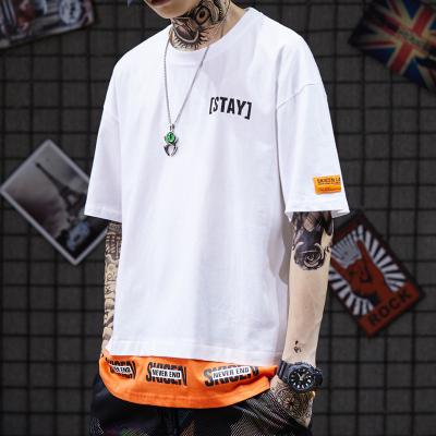 China T americano do vintage das camisas XXL XXXL de Streetwear T dos homens de cor do contraste do OEM à venda