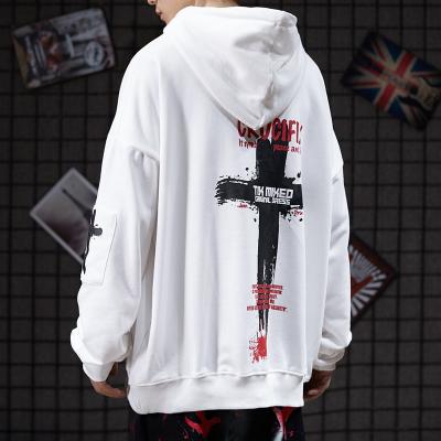 China Abstinence BF Lazy Men Cool Hoodies Cross Print Sweatshirt for sale