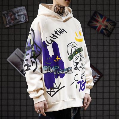 China Dark Street Spoof Personalised Graffiti Hoodies Cartoon Baggy Hip Hop Pullover for sale