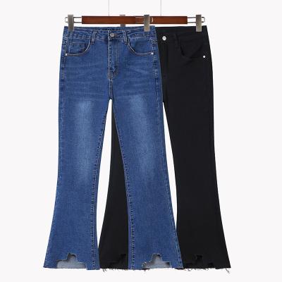 China XXXL Easing Flare Tall High Waisted Jeans Fashion Letters for sale