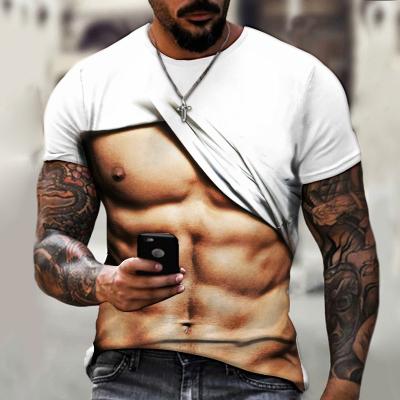 Chine ABS 3D de T-shirt d'hommes de muscle imprimant le dessus d'été de douille de short de personnalité à vendre