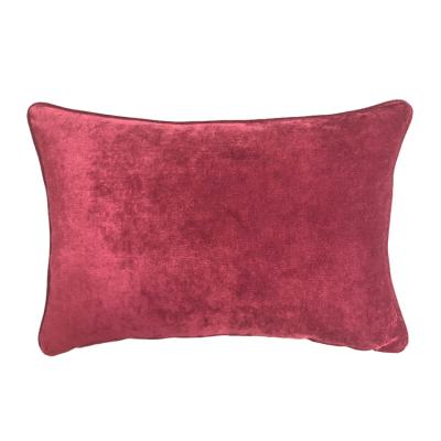 China Nordic simple modern corduroy simple red size 45x31cm rectangle waist lumbar pillow for home use for sale