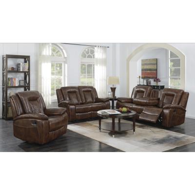 China Modern OEM Frank Furniture Recliner Sofa Set Leather Office Living Room Recliner Sofa Set for sale