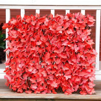 China Maple Willow With Artificial Leaf Fence Hedge Trellis Leaf Fence Roll Artificial Expanding Fence Easily Assembled For Sale for sale