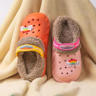 China Fashion Trend Winter Indoor Slipper For Kids Slippers Home Indoor Soft Bottom Cartoon Fur Indoor Slipper for sale